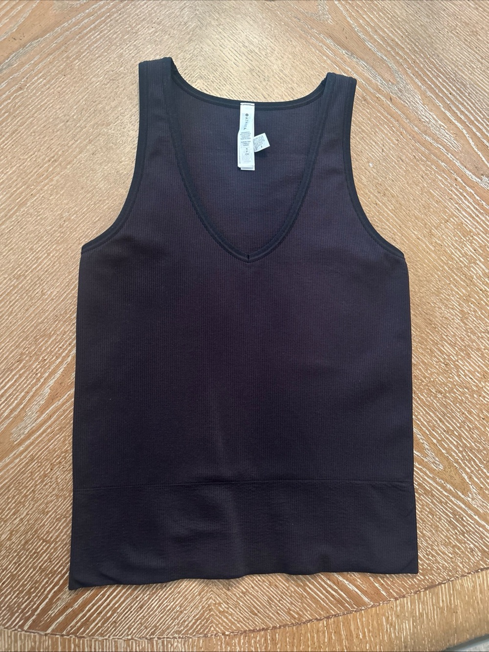 Athleta Aurora Tank Camisole Black Ribbed V Neck Women small